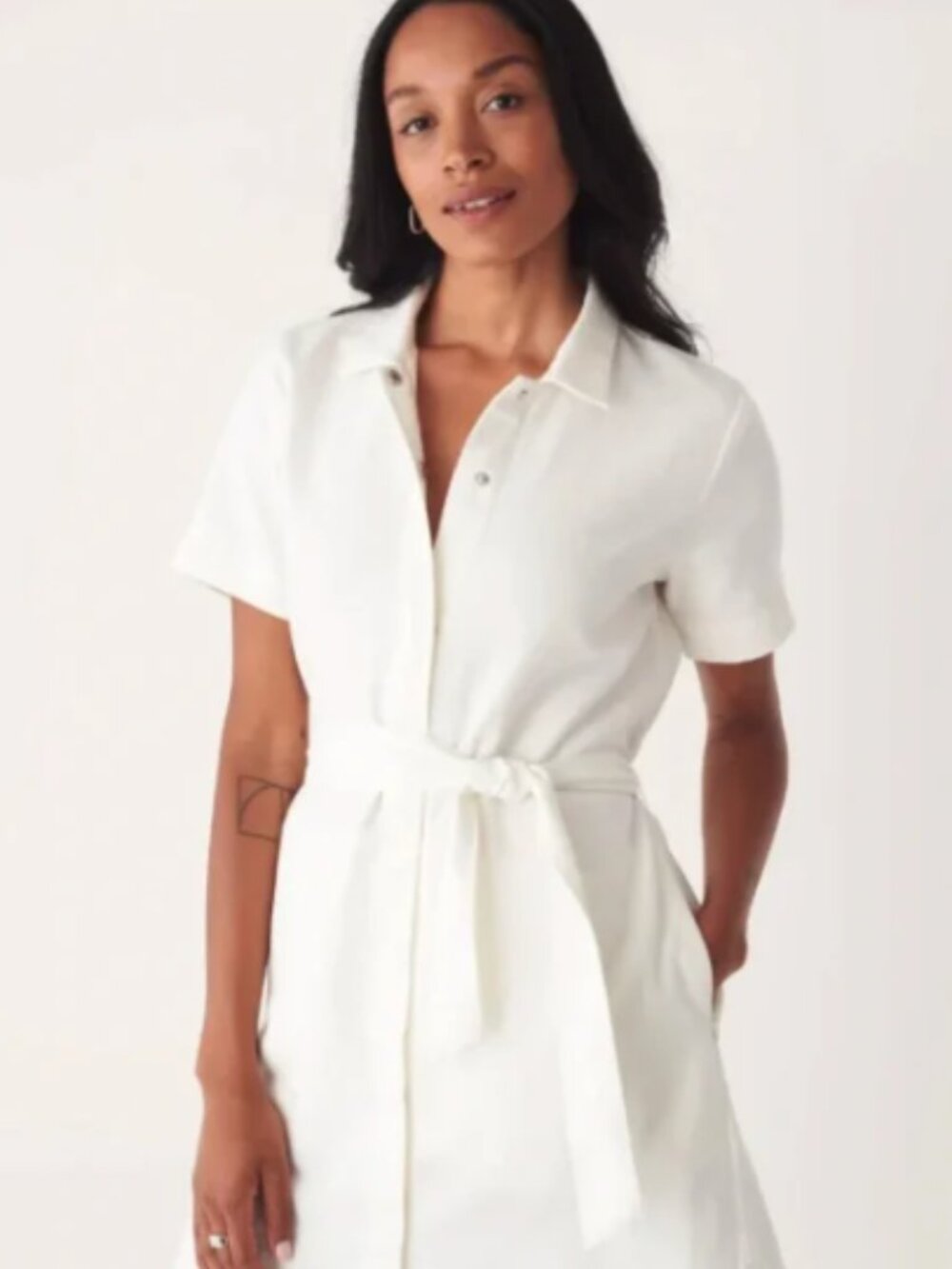 Frank and Oak - White denim dress